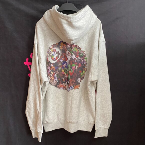 Stussy Loose Hooded Long Sleeve Sweatshirt Light Grey - Picture 6 of 6